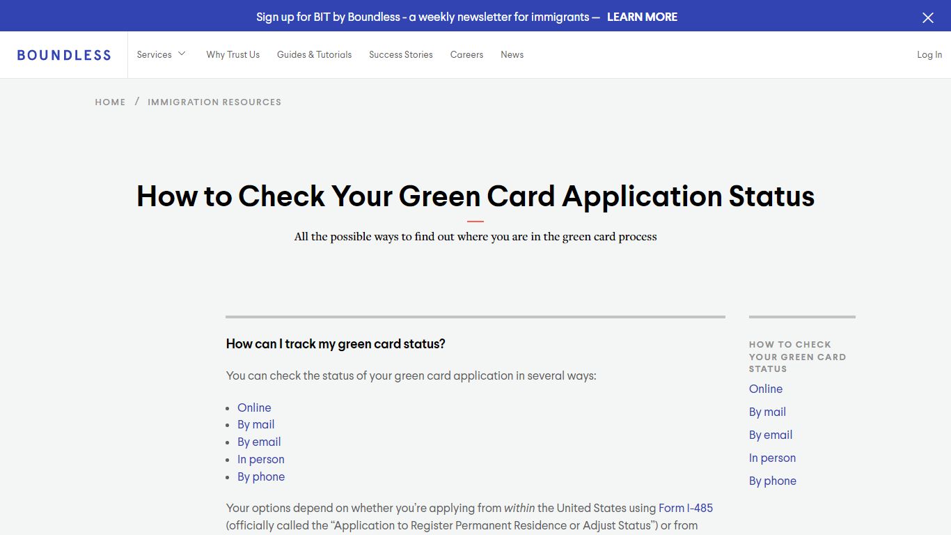 How to Check Your Green Card Application Status - Boundless