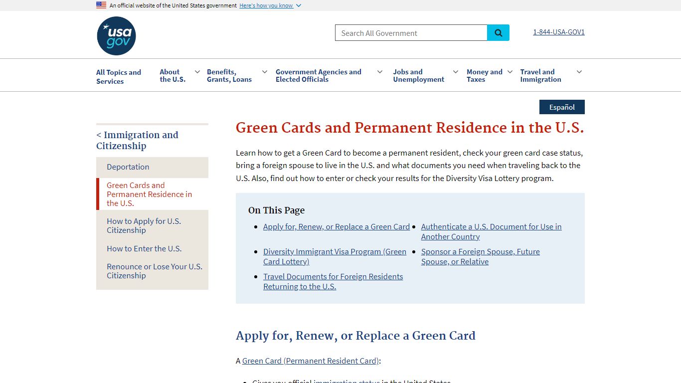 Green Cards and Permanent Residence in the U.S. | USAGov