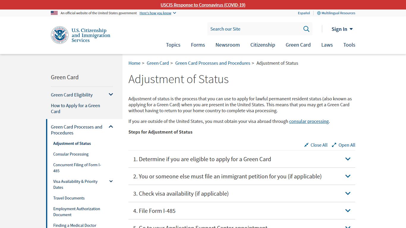 Adjustment of Status | USCIS